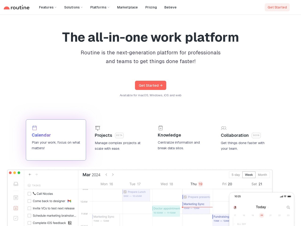 Routine | The Most Advanced Calendar for Productive People